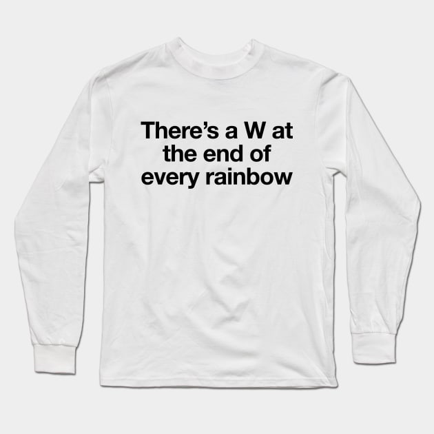 W at the end of the Rainbow - Black print Long Sleeve T-Shirt by Swift Art